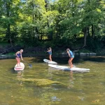 girls paddleboarding