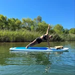 woman doing yoga side plank